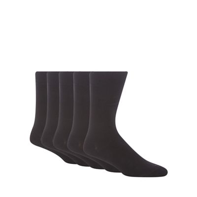 Freshen Up Your Feet Pack of five plain black socks